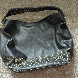 Black hobo rhinestone stud bag